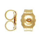 9ct gold earring butterfly backs scrolls on a white background