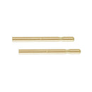 Pair of 9ct gold earring ear pin posts on a white background
