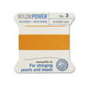 Griffin Amber Yellow Nylon Power Silky Thread No.3 for expert pearl and bead stringing