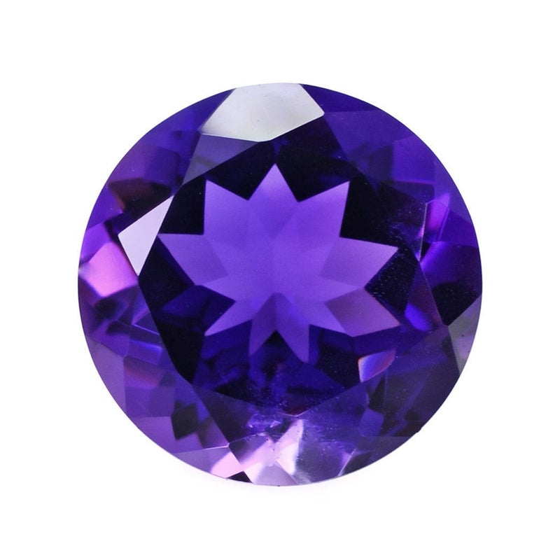 Radiant 3.5mm round cut Amethyst gemstone with a deep purple shade