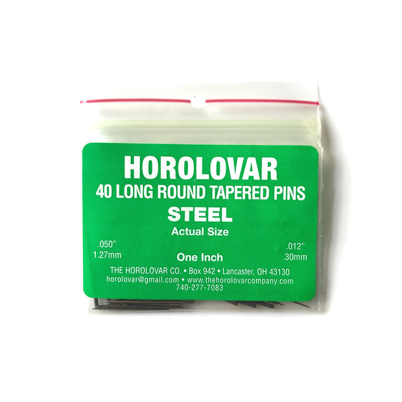Horolovar Steel Clock Tapered Pins 1" Long Pack of 40