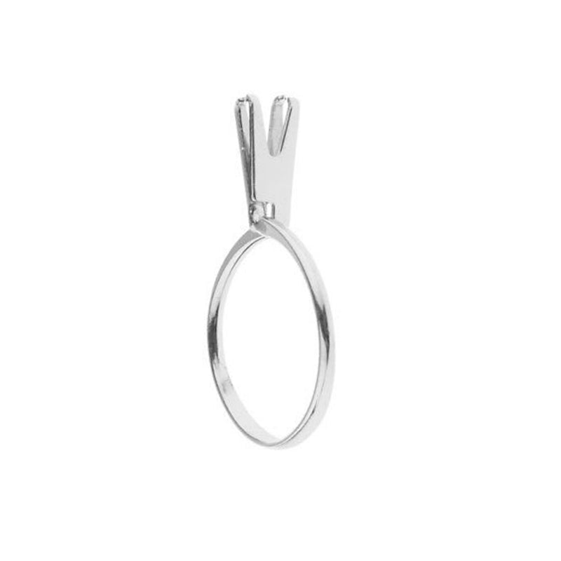 White Gold-Colored Display Ring for Gemstones and Diamonds