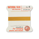 Griffin Amber Yellow Silk No.0 (0.30mm) for Delicate Bead and Pearl Stringing Projects