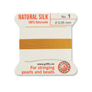 Griffin Amber Yellow Silk No.1 for precise bead and pearl stringing tasks