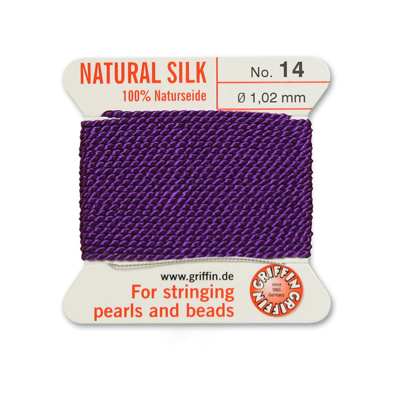 Griffin Amethyst Purple Silk No.14 1.02mm with included beading needle