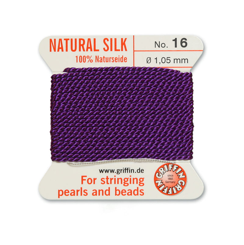 Griffin Amethyst Purple Silk No.16 1.05mm with included beading needle