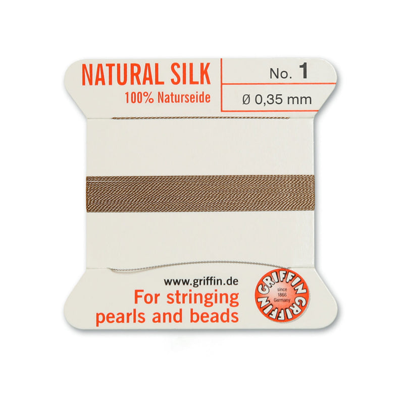 Griffin Beige Silk No.1: High-quality 0.35mm silk thread for jewelry making
