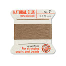 Griffin Beige Silk 0.75mm No.7: Superior Silk Thread for Pearl & Bead Stringing
