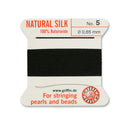 Griffin Black Silk No.5 0.65mm - High-Quality Cord for Stringing Pearls & Beads
