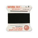 Griffin Black Silk 0.80mm No.8 thread for expert pearl and bead stringing