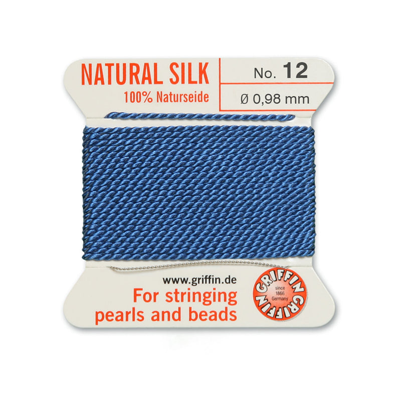 Griffin Blue Silk 0.98mm No.12 for superior pearl and bead stringing