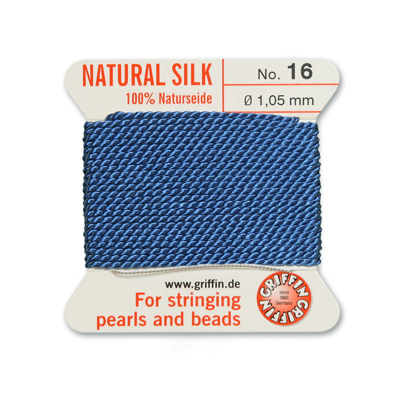 Griffin Blue Silk 1.05mm No.16 for high-quality pearl and bead stringing