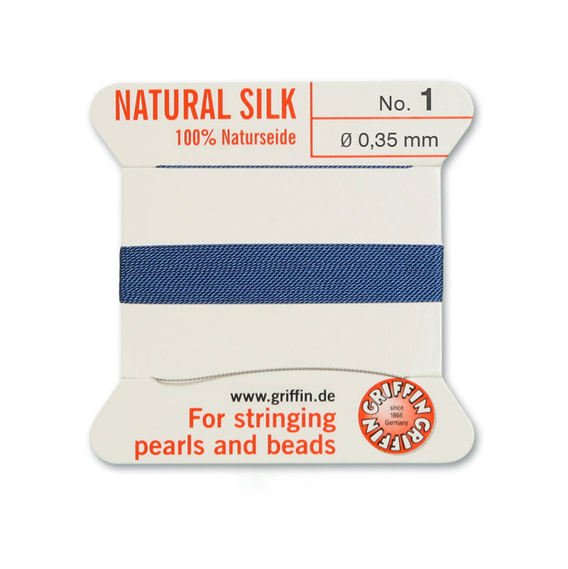 Griffin Blue Silk 0.35mm No.1 for precise pearl and bead stringing