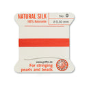 Griffin Coral Red Silk No.0 0.30mm: Delicate Silk Thread for Beading and Pearl Stringing