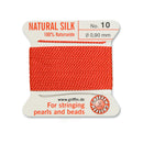 Griffin Coral Red Silk No.10 0.90mm: High-Quality Silk Thread for Bead and Pearl Stringing