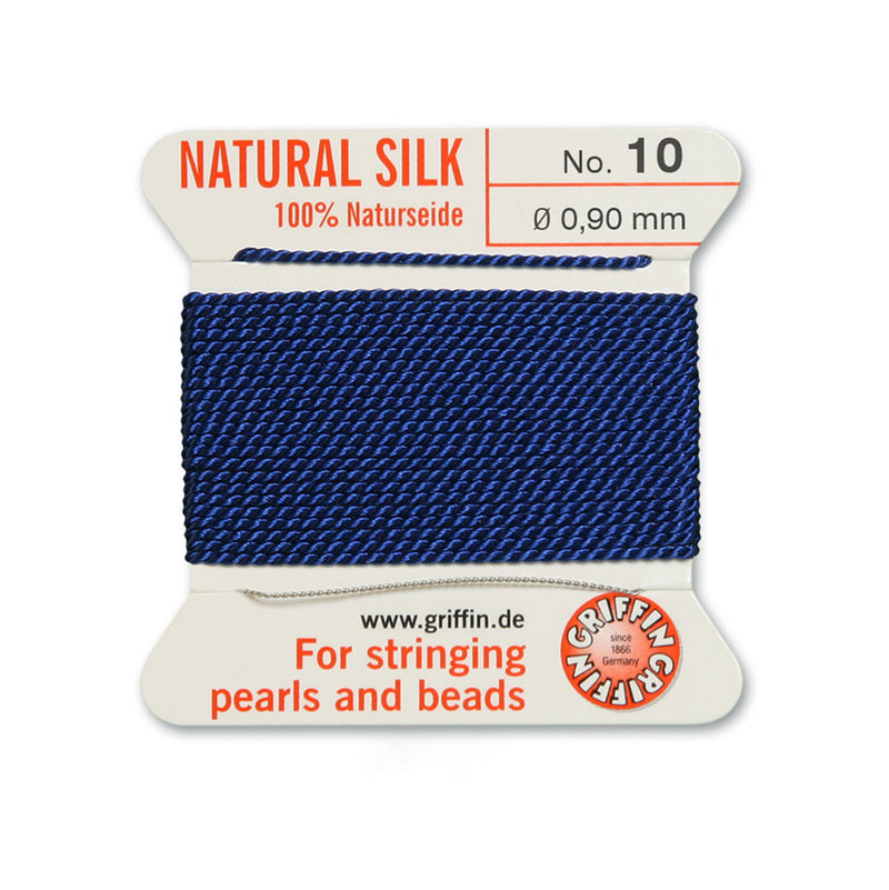 Griffin Dark Blue Silk No.10 - 0.90mm thread for bead and pearl stringing