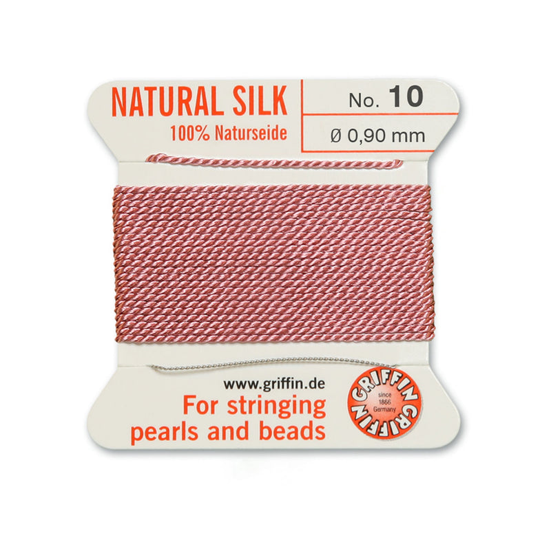Griffin Dark Pink Silk No.10 - 0.90mm thread for precise bead and pearl stringing