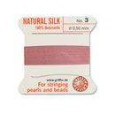 Griffin Dark Pink Silk No.3 - 0.50mm thread for bead and pearl stringing