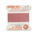 Griffin Dark Pink Silk No.7 - 0.75mm thread for precise bead and pearl stringing