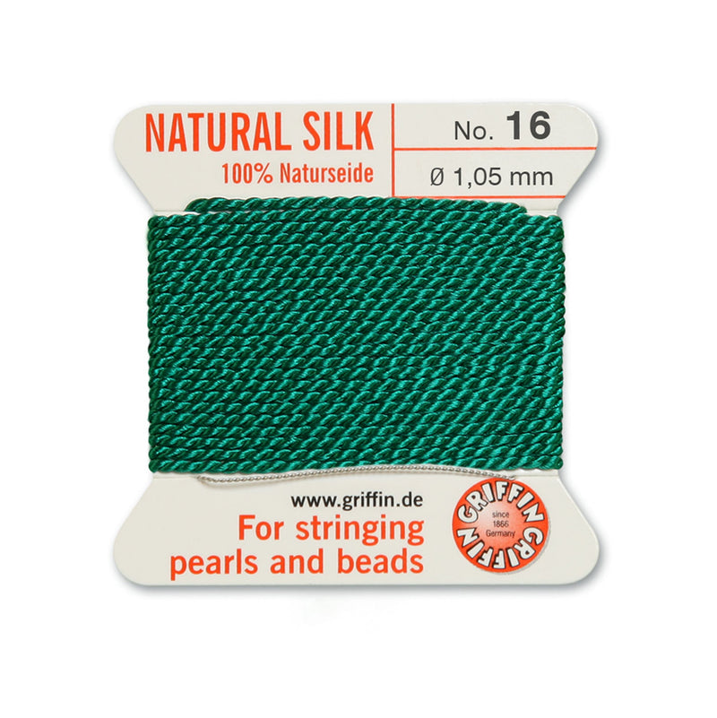Griffin Green Silk No.16 for professional pearl and bead stringing projects