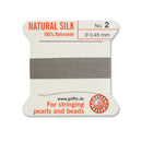 Griffin Grey Silk No.2 0.45mm: Premium Thread for Stringing Pearls & Beads