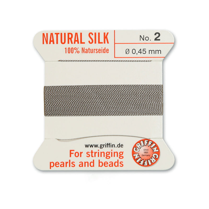 Griffin Grey Silk No.2 0.45mm for stringing pearls and beads