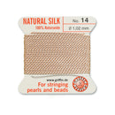 Griffin Light Pink Silk No.14 1.02mm Cord, ideal for precise bead and pearl stringing