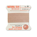 Griffin Light Pink Silk No.8 0.80mm Cord for effortless bead and pearl stringing