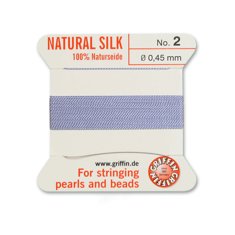 Griffin Lilac Purple Silk No.2 0.45mm Cord for bead and pearl stringing