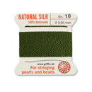 Griffin Olive Green Silk No.10 0.90mm | High-Quality Cord for Pearls and Beads Stringing