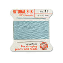 Griffin No.10 Turquoise Silk 0.90mm thread with beading needle for precise bead and pearl stringing