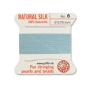 Griffin No.6 Turquoise Silk 0.70mm thread with beading needle for expert bead and pearl stringing