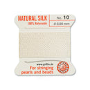 Griffin White Silk No.10 0.90mm thread and beading needle for professional pearl and bead stringing