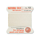 Griffin White Silk No.12 0.98mm thread and beading needle for expert pearl and bead stringing