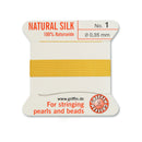 Griffin Yellow Silk No.1 - 0.35mm for Delicate Pearl & Bead Stringing