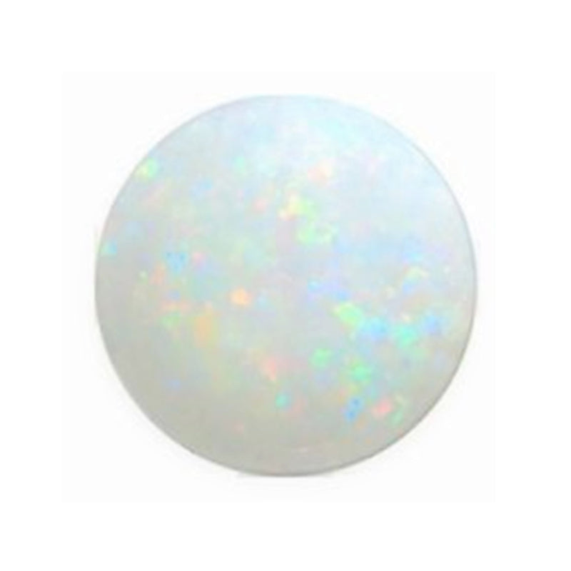 2mm round cabochon cut white opal gemstone