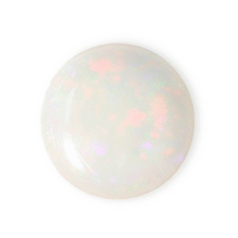 Standard white opal with radiant rainbow flashes, 7mm round
