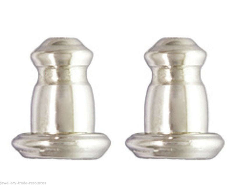 1x Pair Sterling Silver Clutch Earring Backs with Rubber Grip for secure and comfortable wear